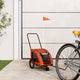 Vidaxl Dog Bike Trailer Oxford Tessuto e ferro arancione e grigio