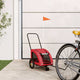 Vidaxl Remolque de bicicleta para perros Oxford Fabric and Iron Red