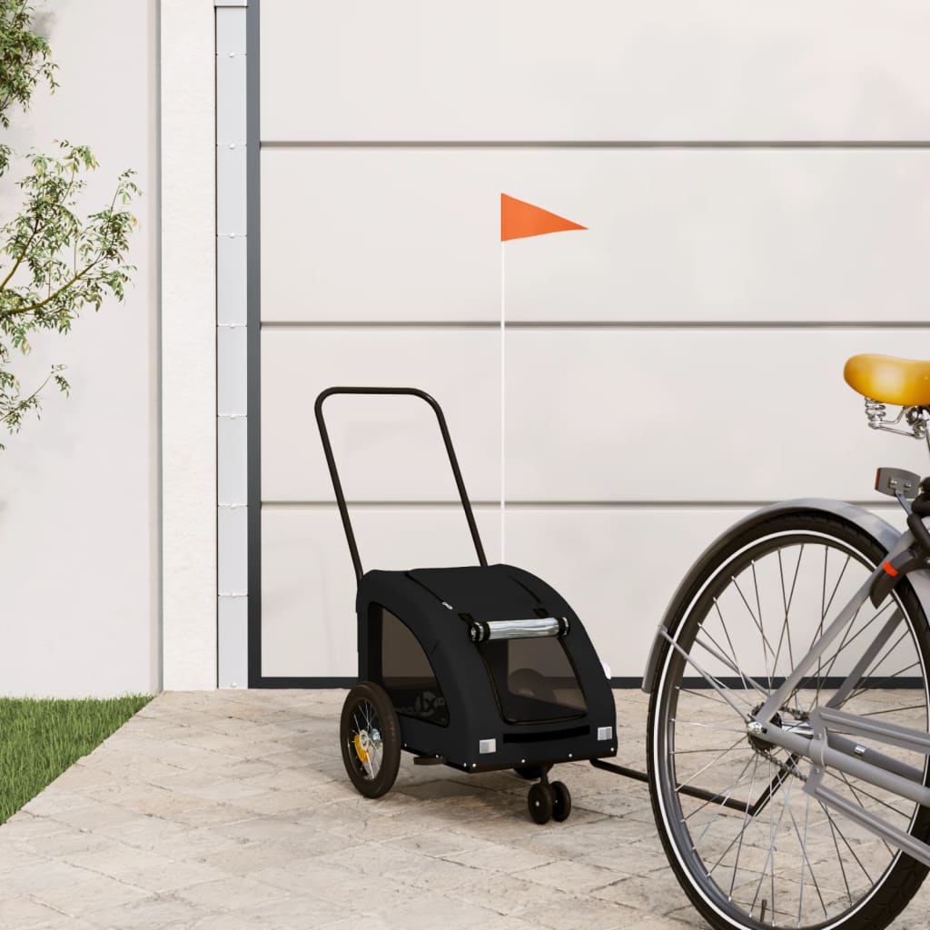 Vidaxl Bike Railer de bicicleta Oxford y hierro negro