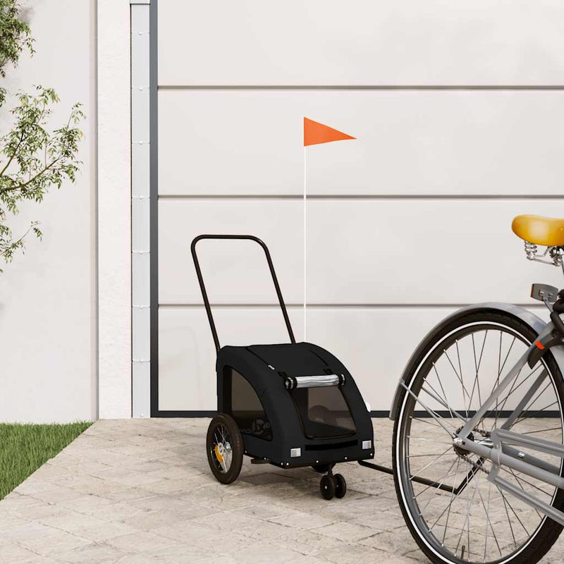 Vidaxl Bike Railer de bicicleta Oxford y hierro negro