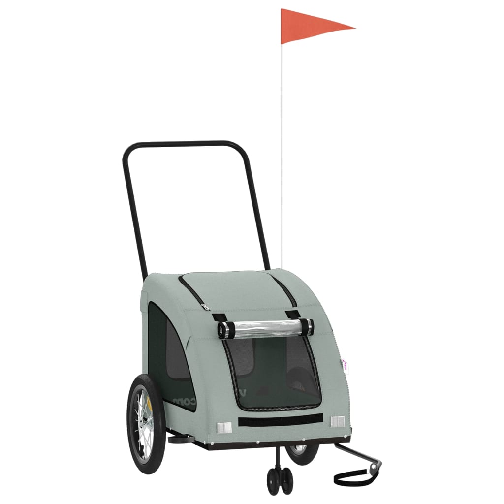 Vidaxl Bike Railer de bicicleta Oxford y hierro gris