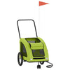 Vidaxl Dog Bike Trailer Oxford Tessuto e Green di ferro