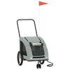 Vidaxl Dog Bike Trailer Tessuto Oxford e grigio ferro