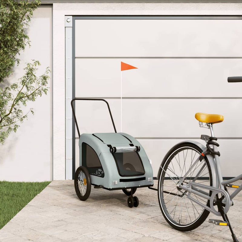 Vidaxl Bike Railer de bicicleta Oxford y hierro gris