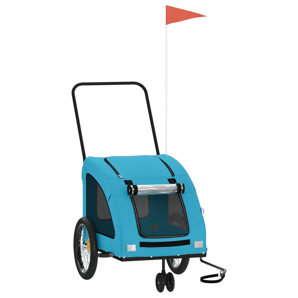 Vidaxl Bike Railer de bicicleta Oxford y azul de hierro