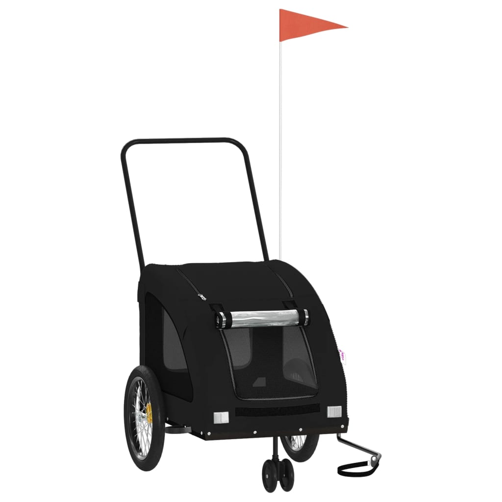 Vidaxl Bike Railer de bicicleta Oxford y hierro negro