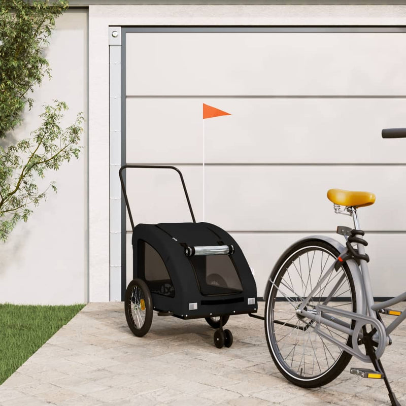 Vidaxl Bike Railer de bicicleta Oxford y hierro negro