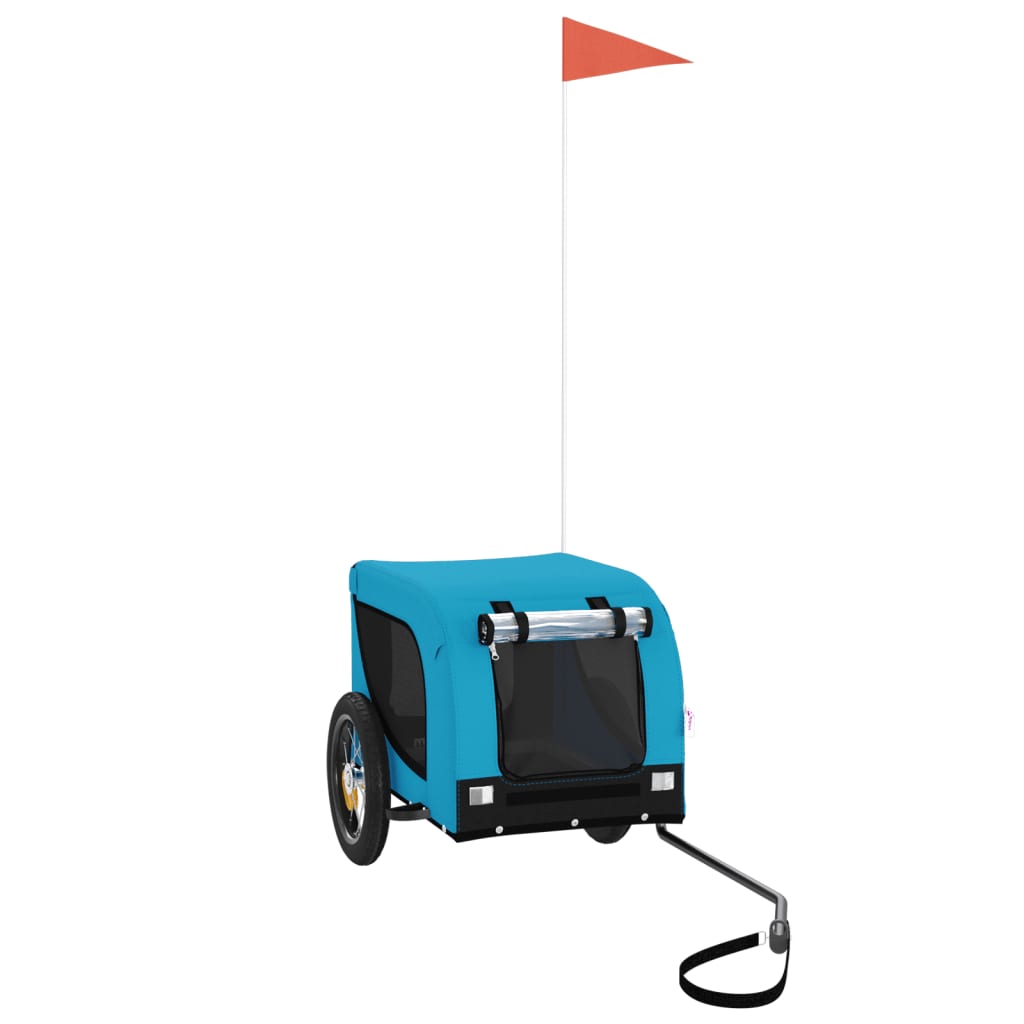 Vidaxl Dog Bike Trailer Oxford Tessuto e blu di ferro e nero