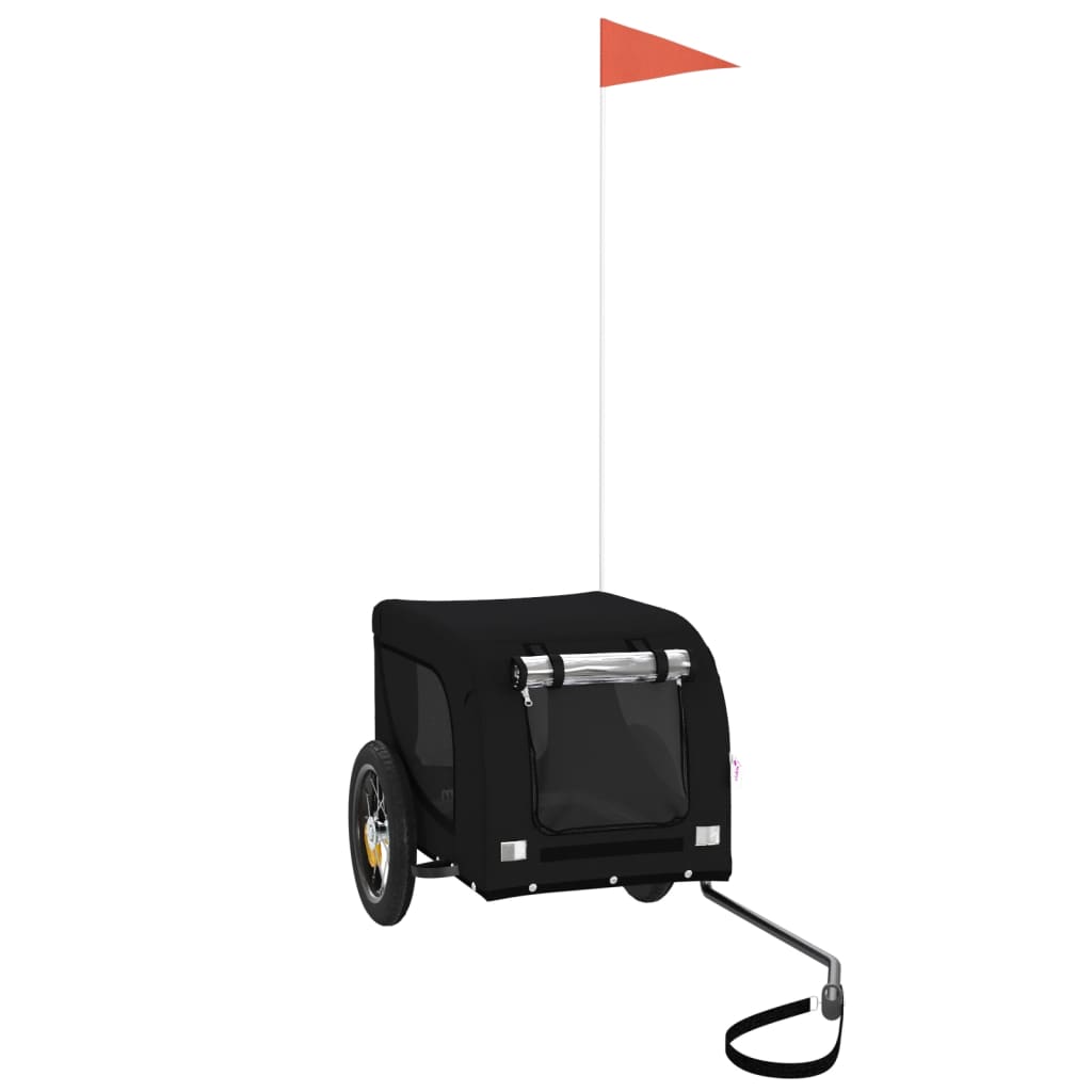 Vidaxl Dog Bike Trailer Oxford Tessuto e Iron Black