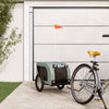 Vidaxl Bike Railer de bicicleta Oxford y hierro gris y negro