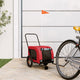 Vidaxl Dog Bike Trailer Oxford Tessuto e ferro rosso e nero