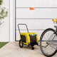 Vidaxl Dog Bike Trailer Oxford Tessuto e ferro giallo e nero