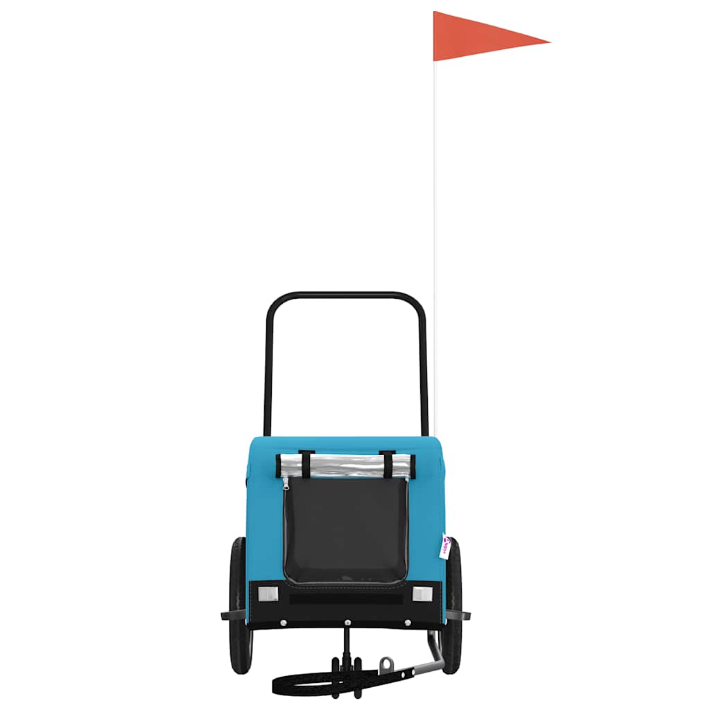 Vidaxl Dog Bike Trailer Oxford Tessuto e blu di ferro e nero