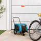 Vidaxl Dog Bike Trailer Oxford Tessuto e blu di ferro e nero