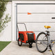 Vidaxl Dog Bike Trailer Oxford Tessuto e ferro arancione e nero