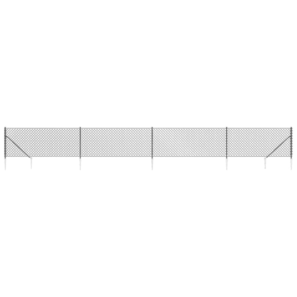 Vidaxl Mesh cerca con anclajes de tierra 1x10 m de antracita