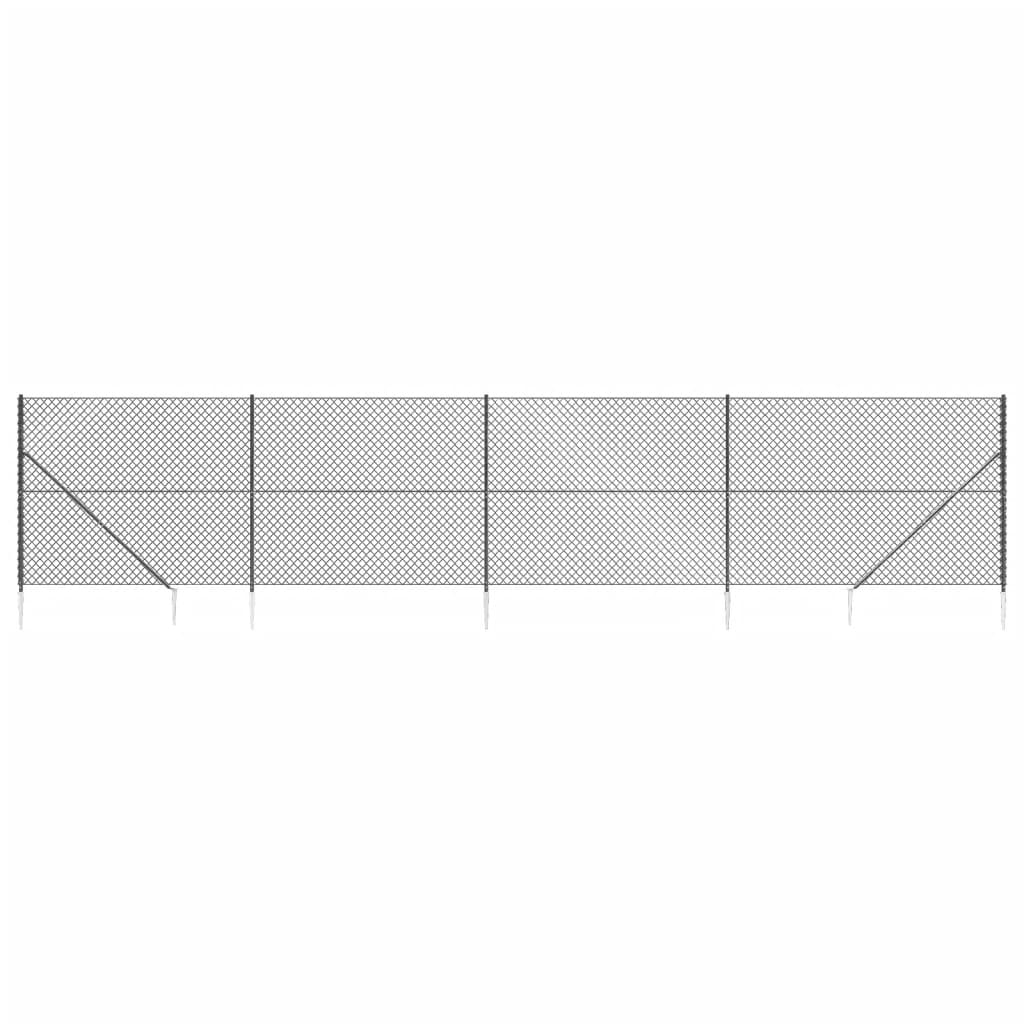 Fence a rete Vidaxl con ancore di terra 1.4x10 M antracite