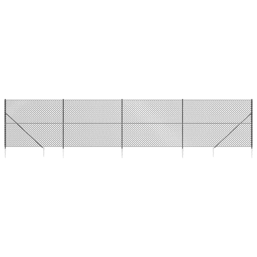 Vidaxl Mesh cerca con anclajes de tierra 1.6x10 m de antracita