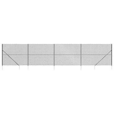 Vidaxl gaashek met grondankers 1,6x10 m antracietkleurig
