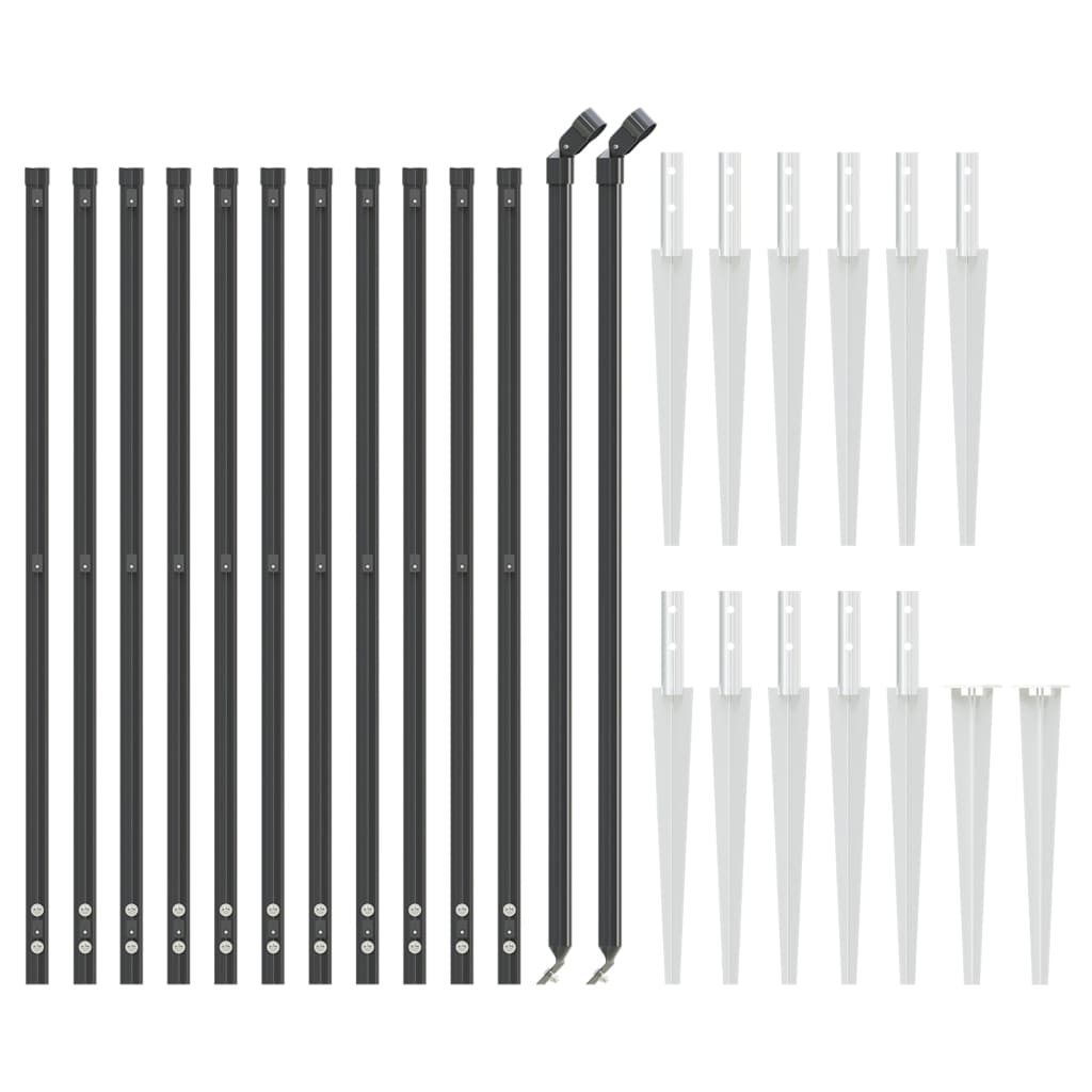 Fence a maglie Vidaxl con ancore di terra 0,8x25 M antracite