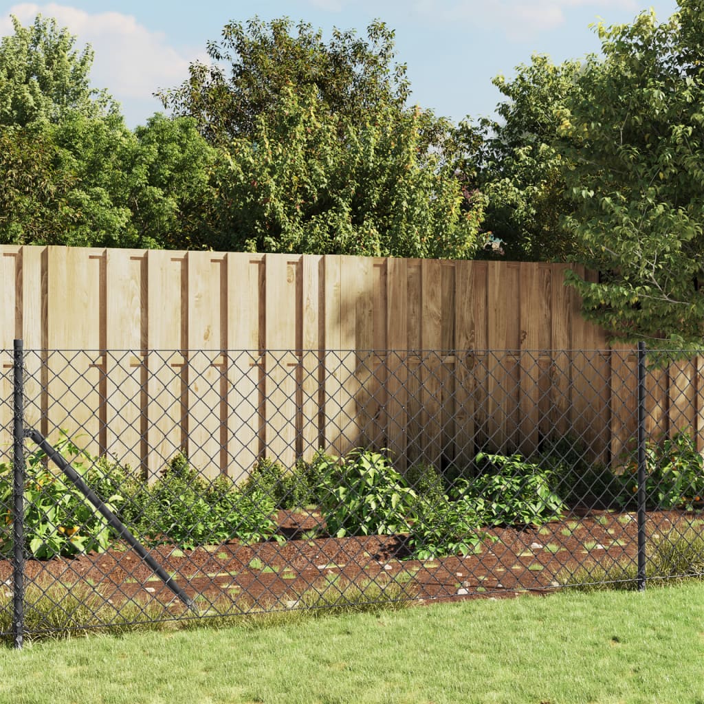 Fence a rete Vidaxl con flangia 0,8x10 M antracite