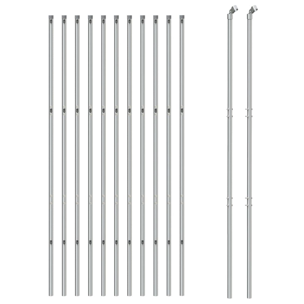 Vidaxl Mesh Fence 1.6x25 m color argento