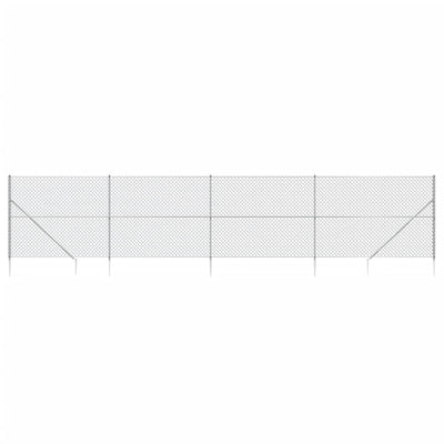 Vidaxl gaashek met grondankers 1,4x10 m zilverkleurig