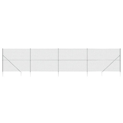Vidaxl gaashek met grondankers 1,8x10 m zilverkleurig