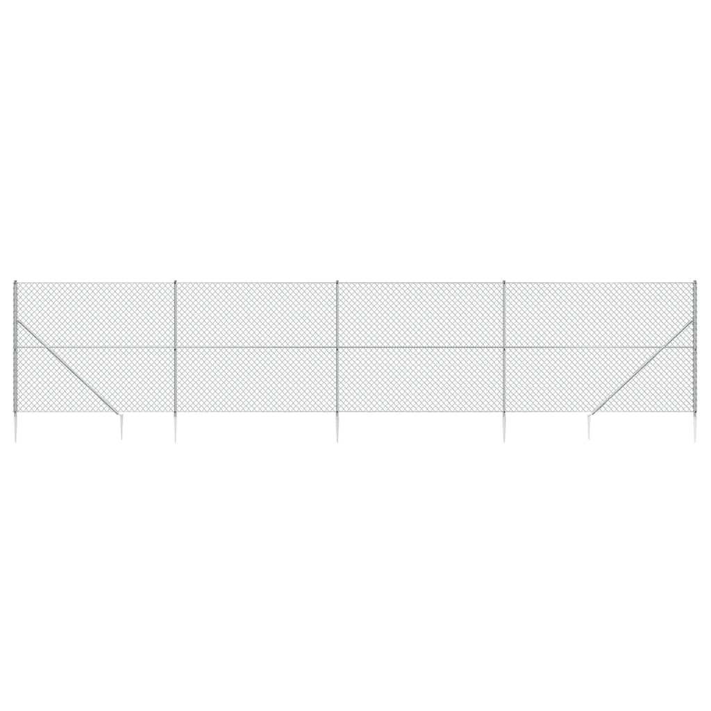 Vidaxl Mesh cerca con anclajes de tierra 2.2x10 m de color plateado
