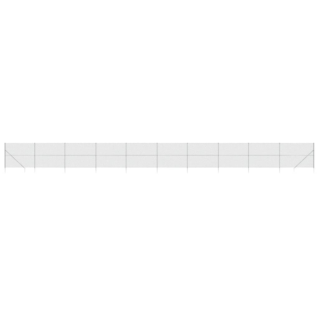 Vidaxl Mesh cerca con anclajes de tierra 2.2x25 m de color plateado