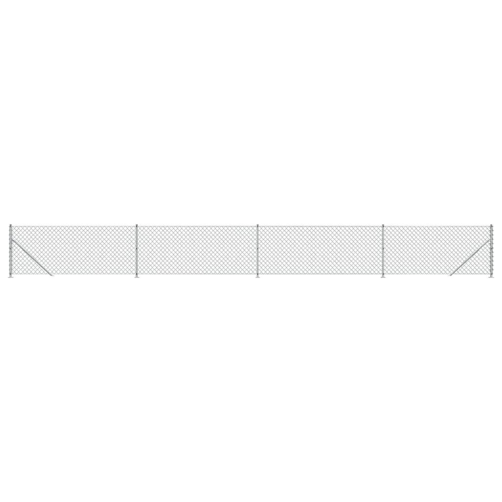 Fence a rete Vidaxl con flangia 1.1x10 m color argento