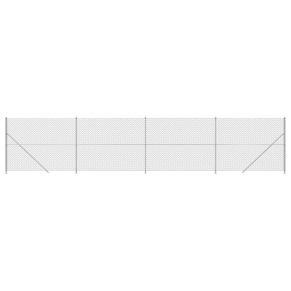 Fence a rete Vidaxl con flangia 1.6x10 m color argento