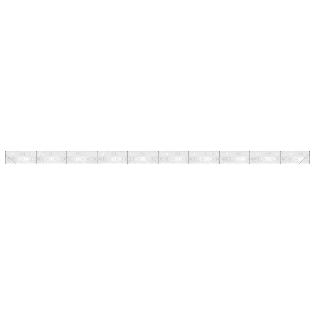 Fence a maglie Vidaxl con flangia 1.1x25 m color argento