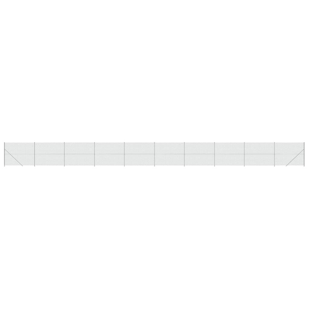Fence a rete Vidaxl con flangia 1.4x25 m di colore argento