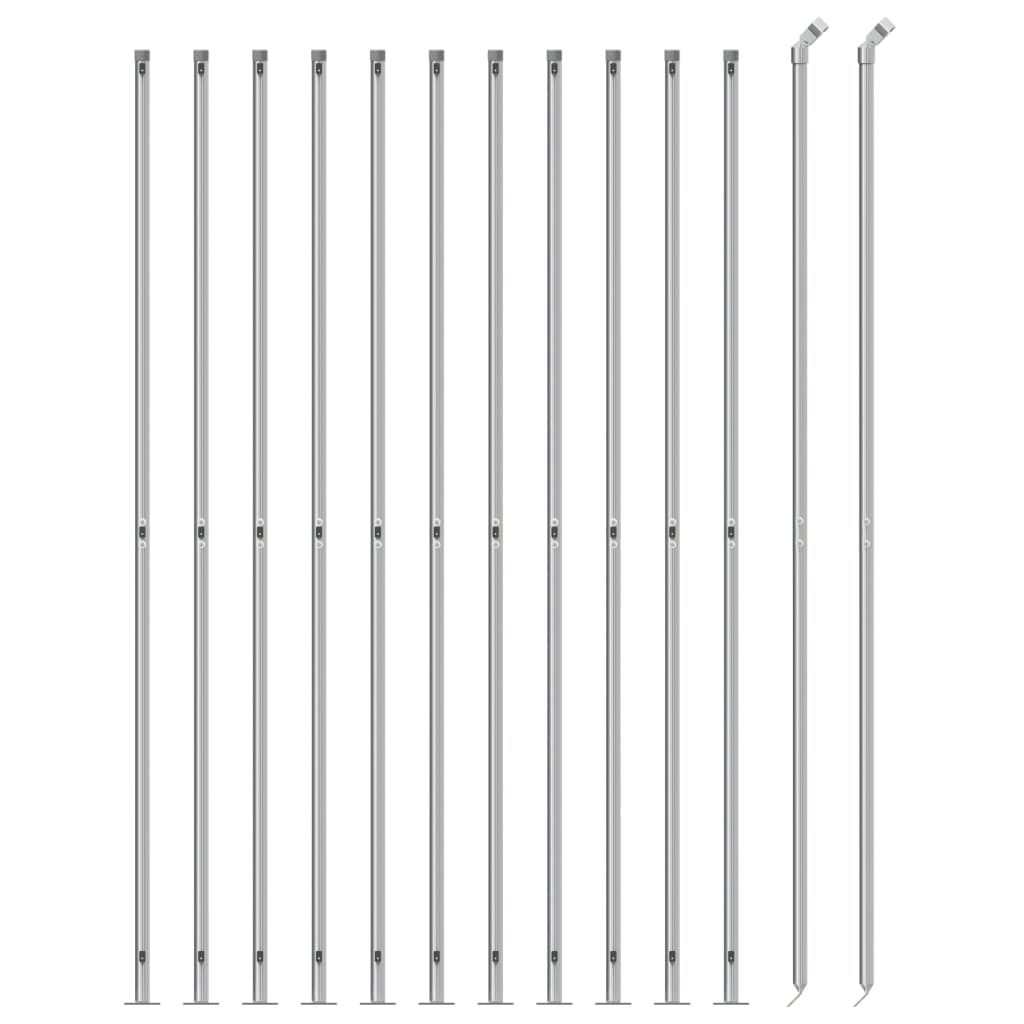 Fence a rete Vidaxl con flangia 1.4x25 m di colore argento