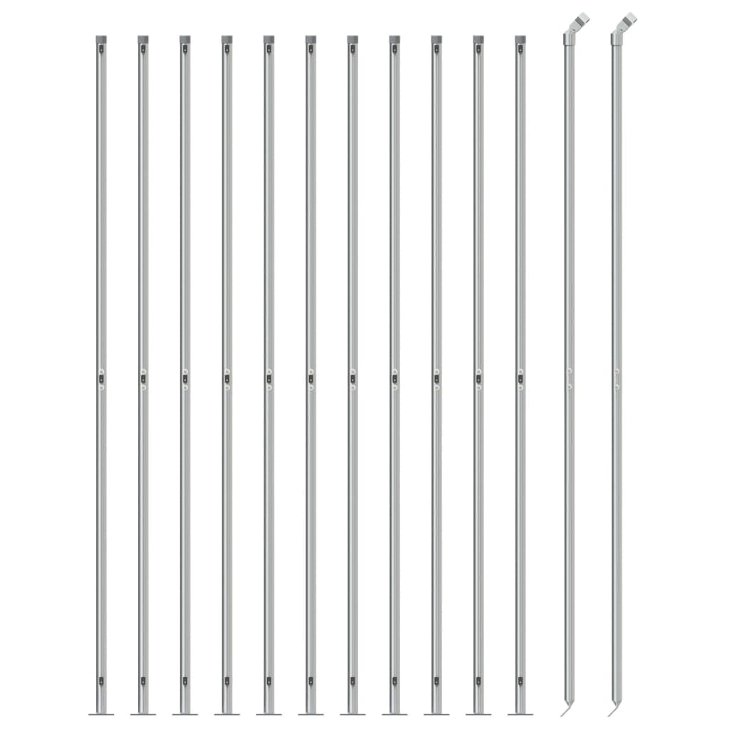 Fence a rete Vidaxl con flangia 1.6x25 m color argento