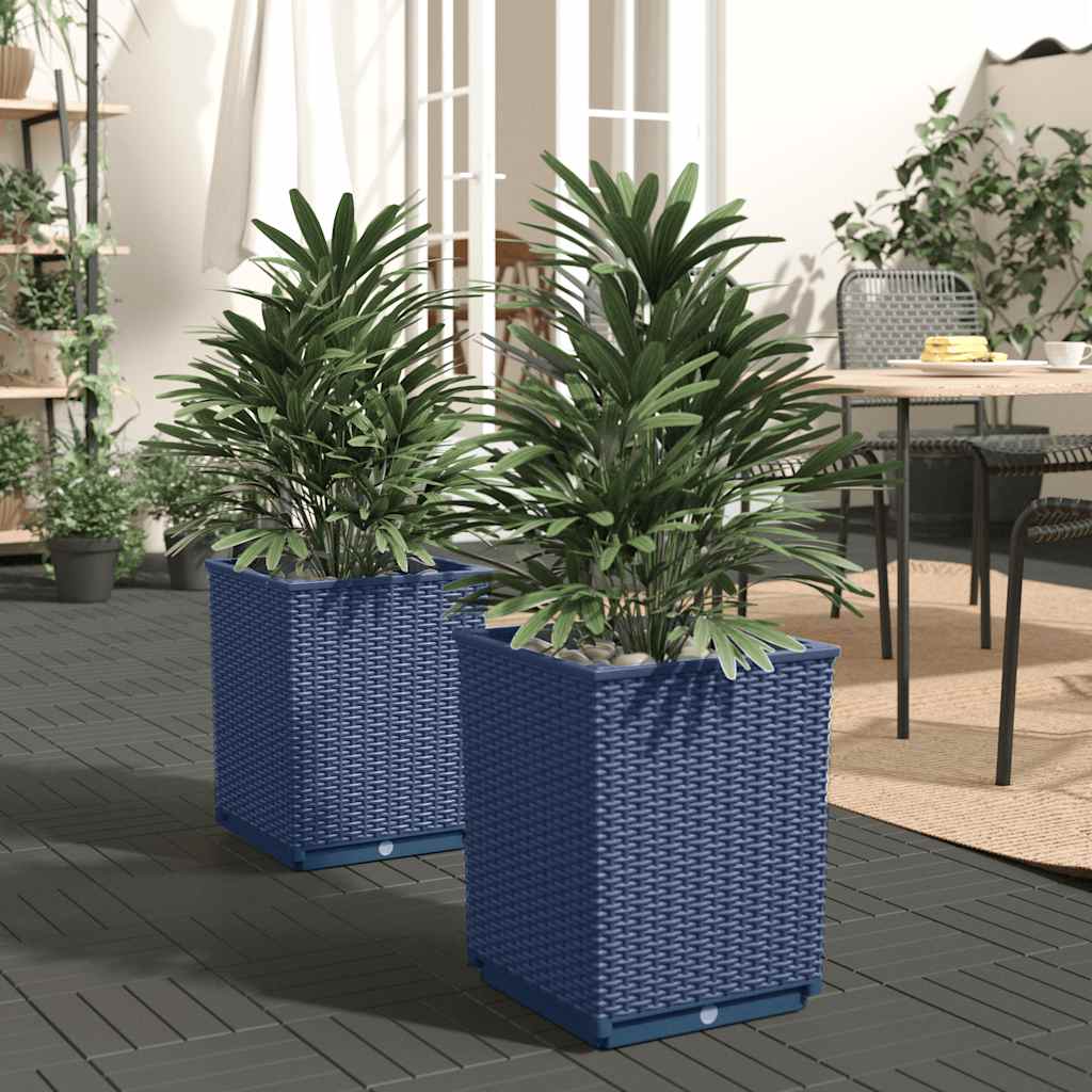 Vidaxl Fioters 2 St 30x30x37 cm Polypropene Grigio scuro