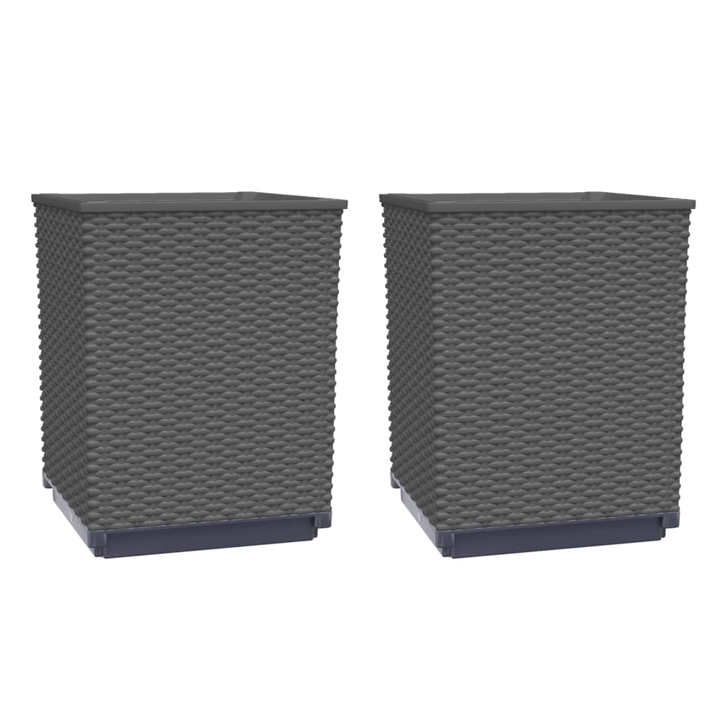 Vidaxl Fioters 2 St 30x30x37 cm Polypropene Black