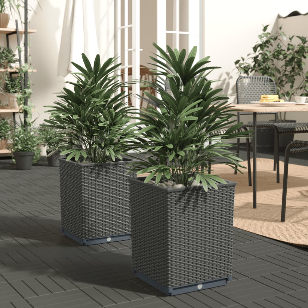 Vidaxl Fioters 2 St 30x30x37 cm Polypropene Black