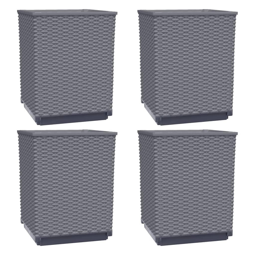 Vidaxl fioriere 4 St 30x30x37 cm Polypropene Grigio scuro