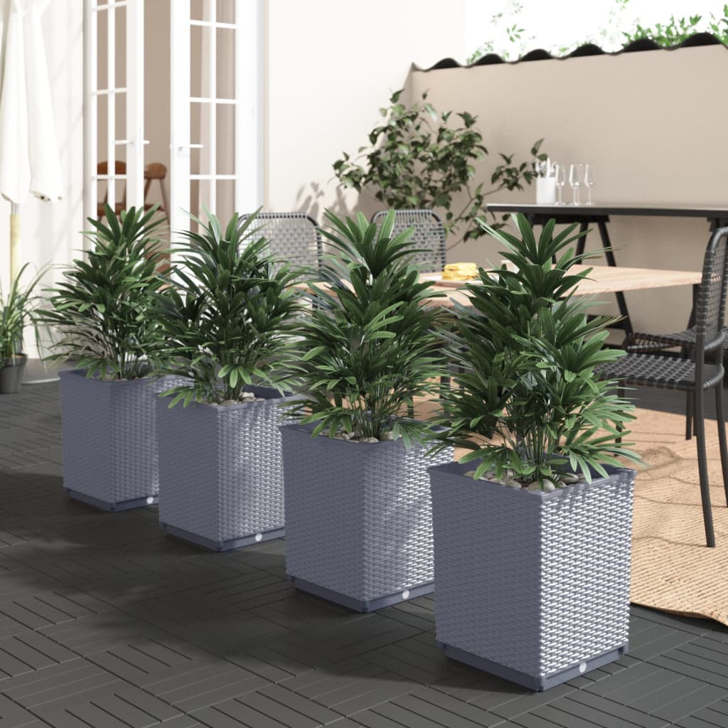 Vidaxl fioriere 4 St 30x30x37 cm Polypropene Grigio scuro