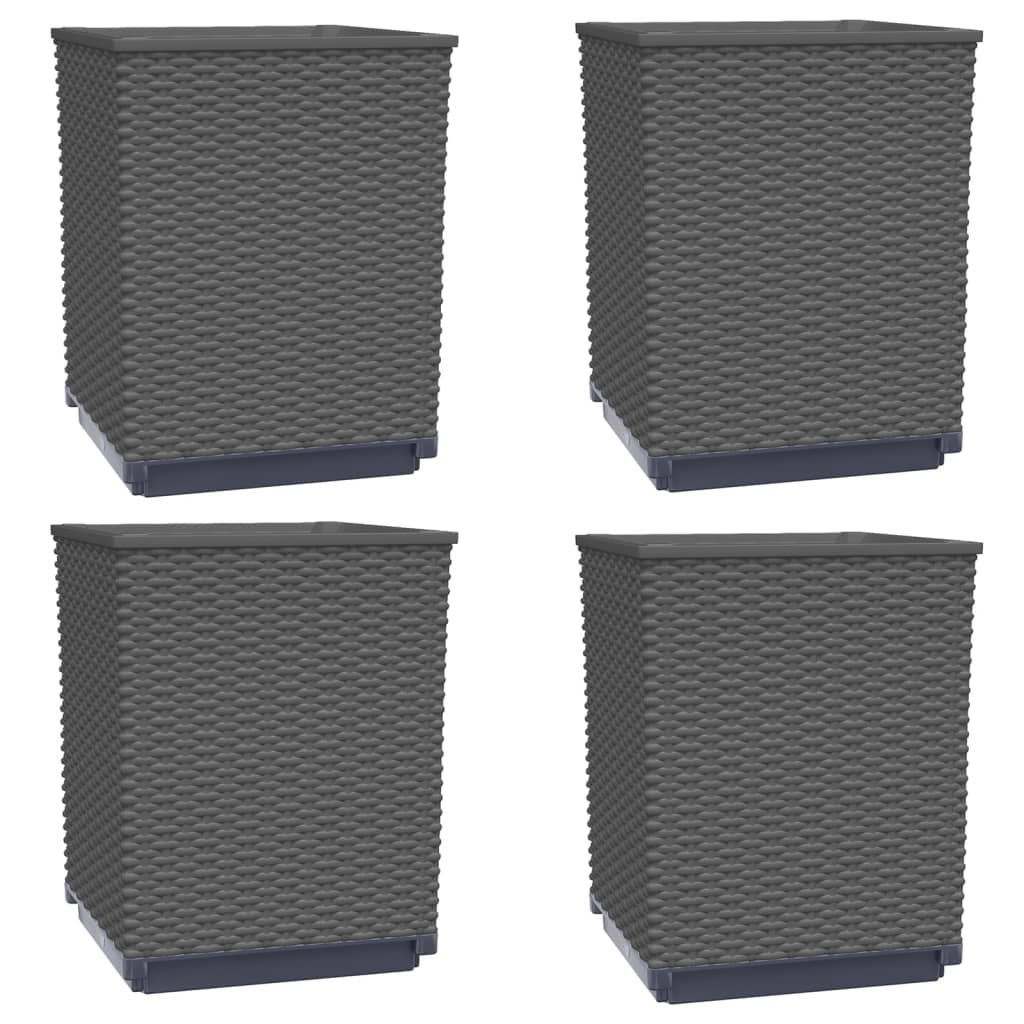 Fioriere Vidaxx 4 pz 30x30x37 cm polipropilene nero