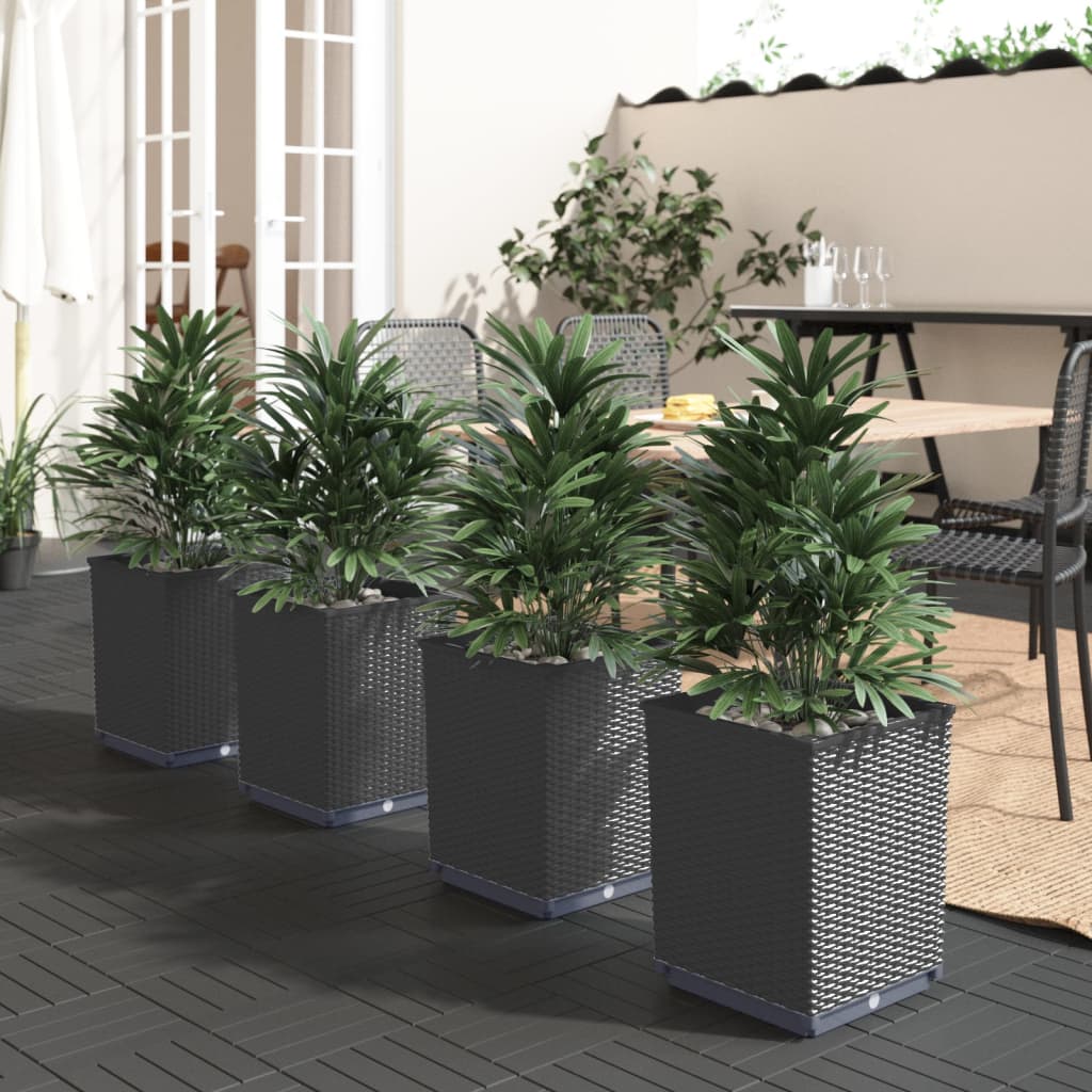 Fioriere Vidaxx 4 pz 30x30x37 cm polipropilene nero