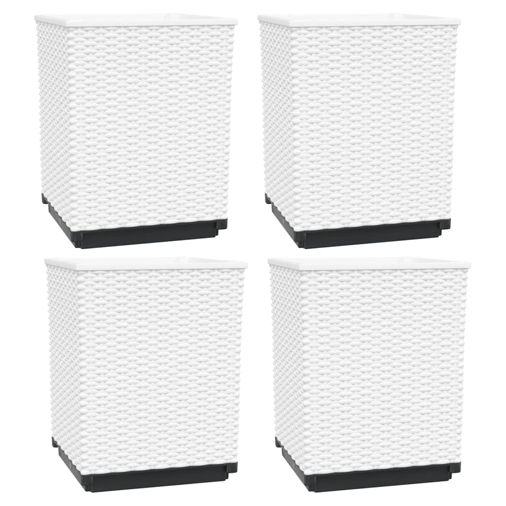Vidaxx jardineras 4 piezas 30x30x37 cm polipropileno blanco