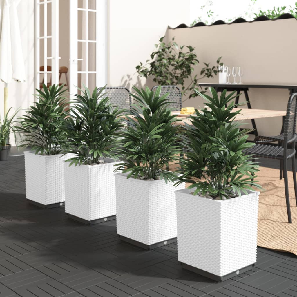 Vidaxx jardineras 4 piezas 30x30x37 cm polipropileno blanco