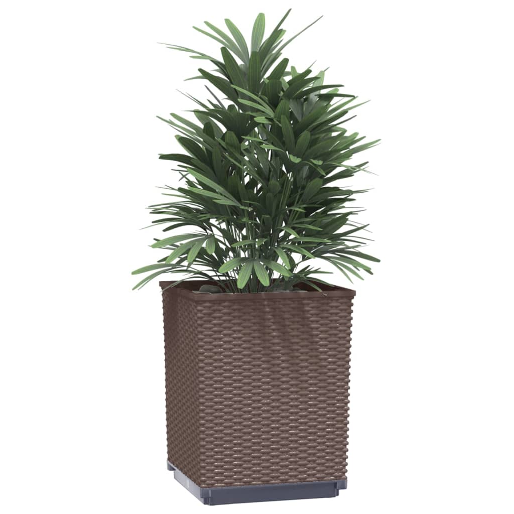 Fioriere Vidaxx 4 pz 30x30x37 cm in polipropilene marrone