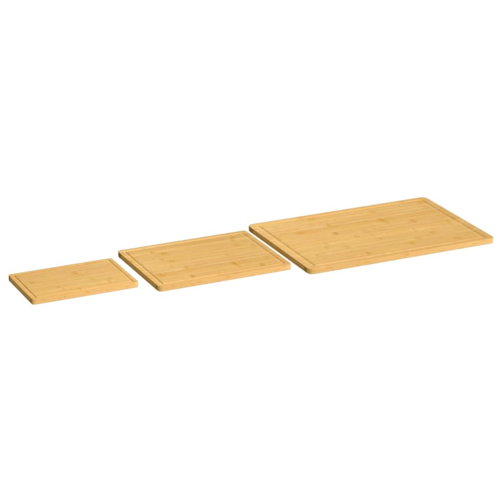 Vidaxl Bamboo set di taglieri a 3 pezzi