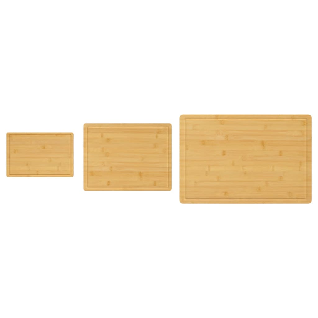 Vidaxl Bamboo set di taglieri a 3 pezzi