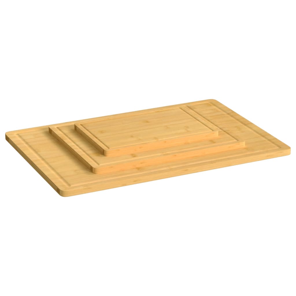 Vidaxl Bamboo set di taglieri a 3 pezzi