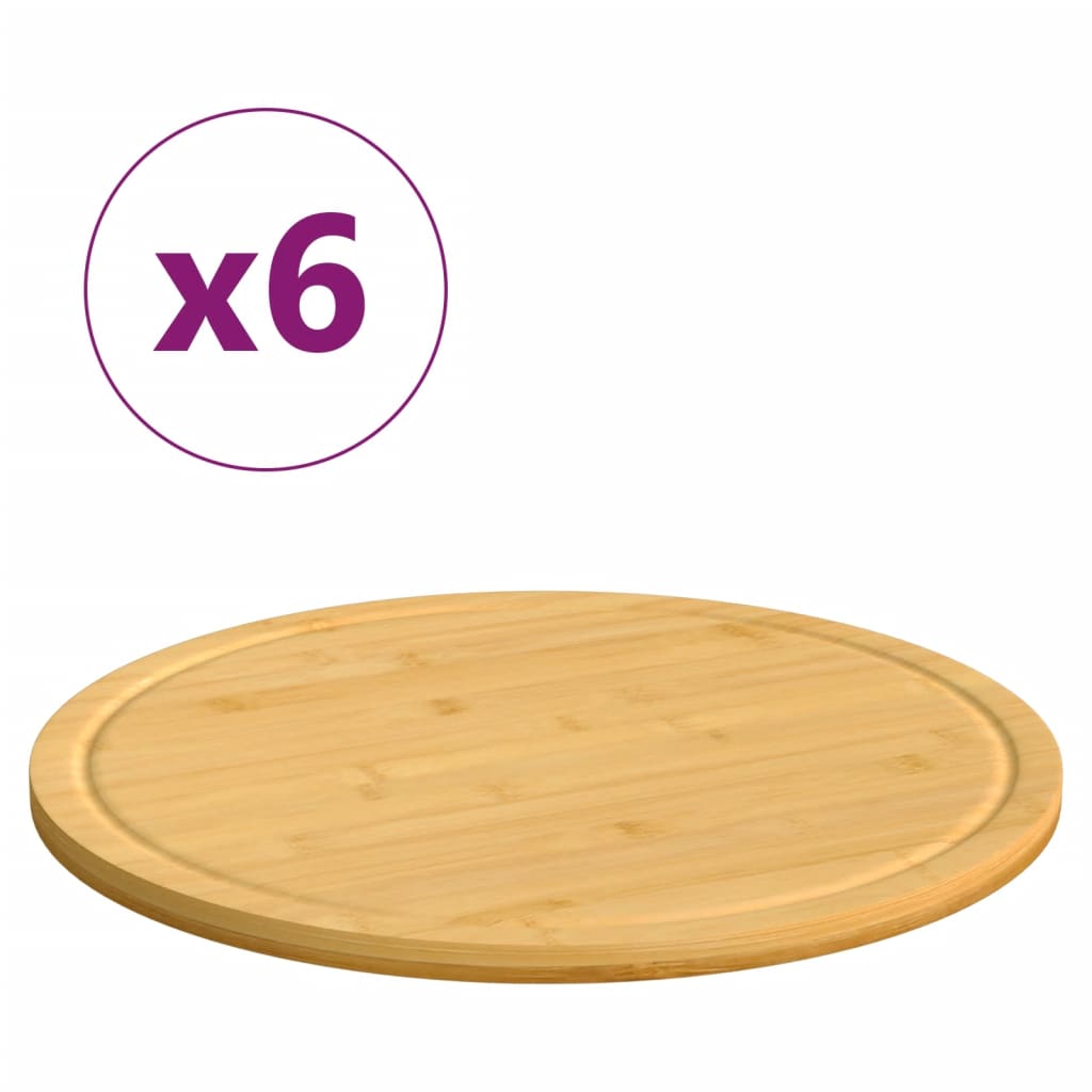 Vidaxl taglieri 6 pezzi Ø30x1,5 cm Bamboo